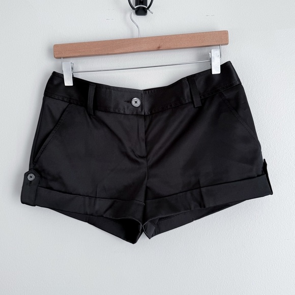 Express Pants - Vtg Y2K Express satin mini micro low rise shorts black size 6